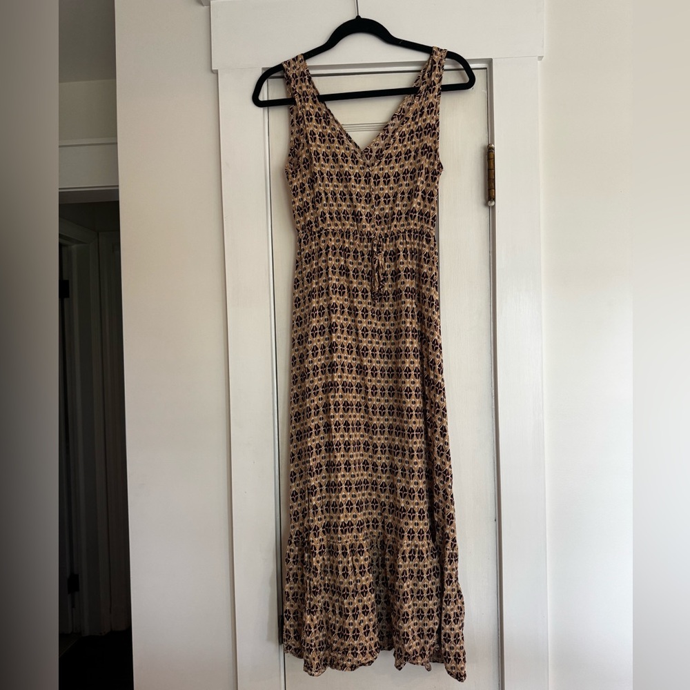 Tan and Black Maxi Dress